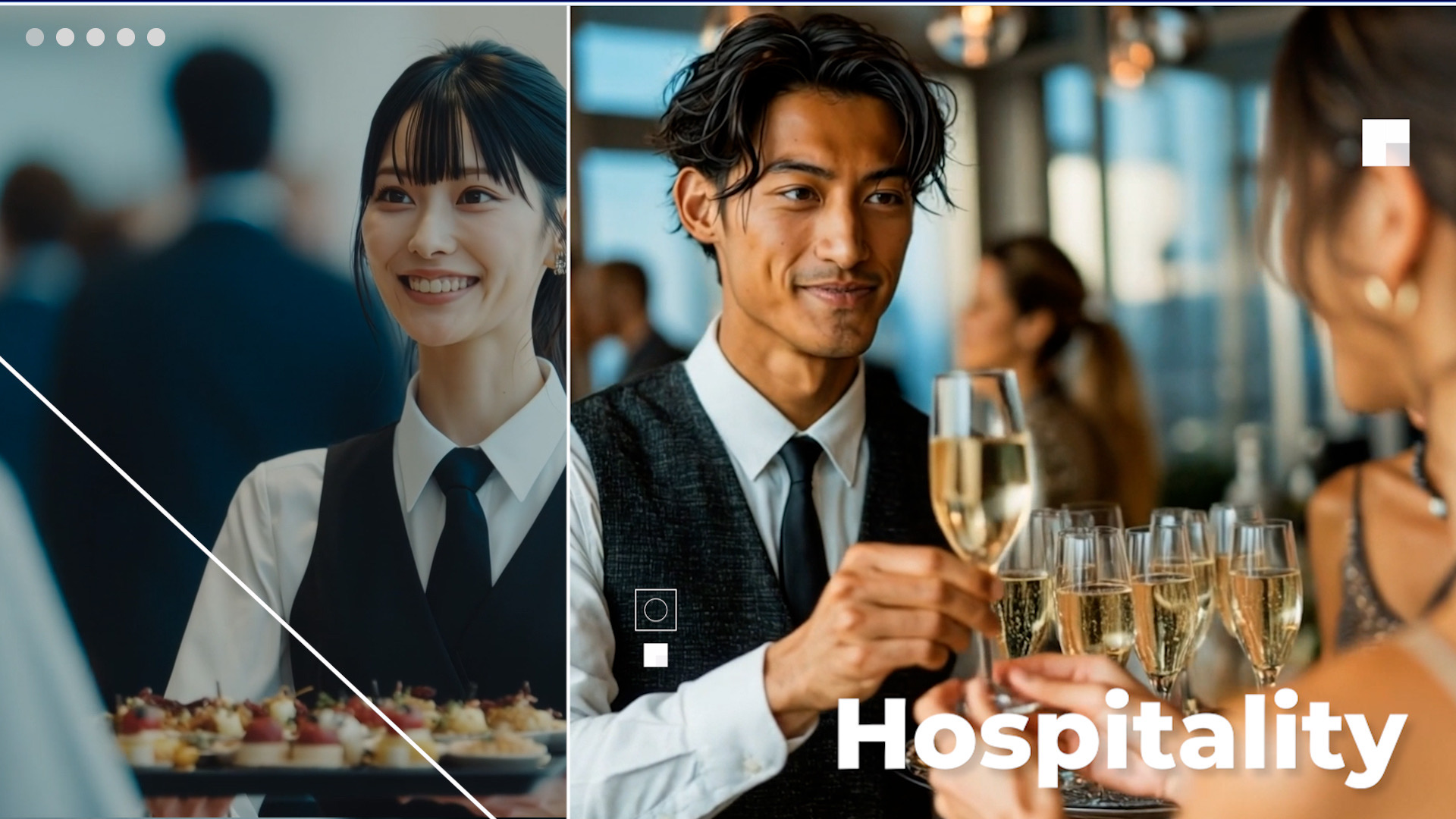 ケータリングスタッフがおもてなしする様子